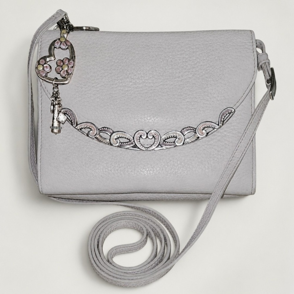 Brighton Crossbody Bag Ivory Pebbled Leather Heart to Heart Kira Flap Organizer
